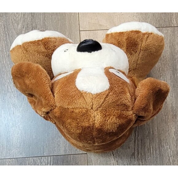 Aurora Brown & White Puppy Dog Plush Stuffed Animals Red Tongue 8.5" Toy - Picture 5 of 11